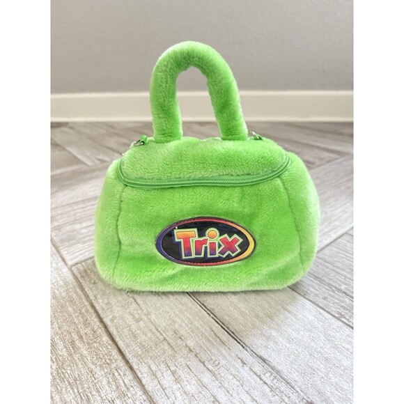 Rare Trix Cereal Purse Lunch Bag Short Handles Fuzzy - Picture 1 of 11